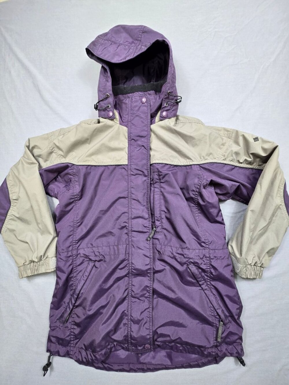 Columbia Womens Small Boulder Ridge Nylon Jacket Purple Hooded Full Zip No Liner